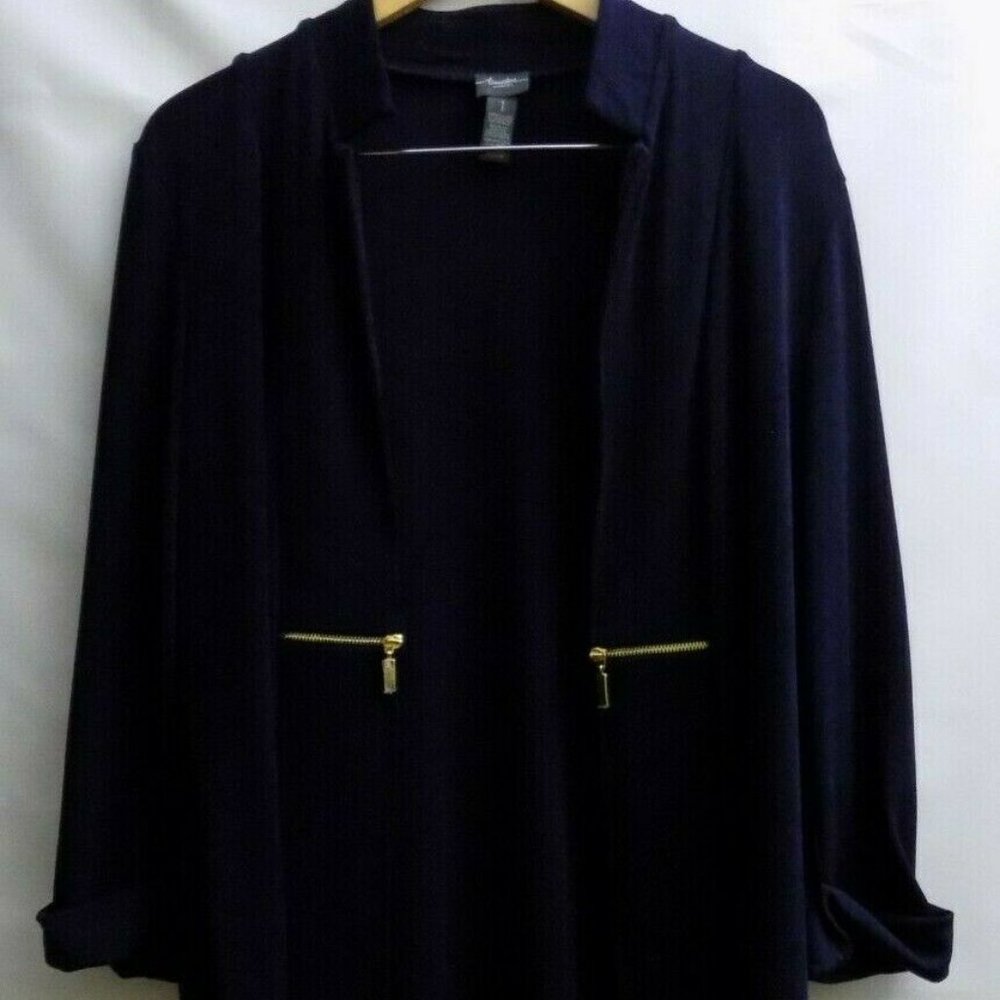 Chico's Travelers dark navy , slinky Jacket/Top